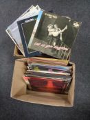 Two boxes of vinyl records to include mainly theatre, classical and opera.