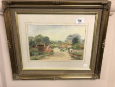 Albert Howe : A horse and cart in a rural setting, signed, watercolour, 18 cm x 27 cm,