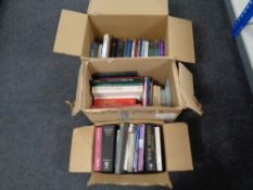Two large boxes of books, cookery books, English dictionaries, travel books etc.
