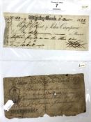 A provincial banknote Whitby Bank for Robert and John Campion, £15, 3rd November 1822,