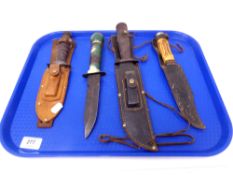 Four hunting knives,