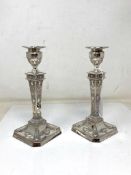 A pair of Neo-Classical loaded-silver candlesticks, Walter Latham & Son, Sheffield 1902,