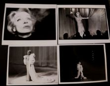 Vintage photos of Marlene Dietrich in Paris 1973, with French and New York press stamps on the back.