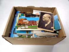 A collection of postcards, a postcard of Winston Churchill etc.