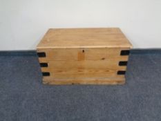 A pine storage box.