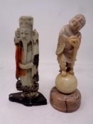 Two Chinese soapstone figures