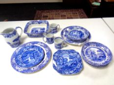 A small quantity of Spode Italian blue and white china including plates, bowls, jug etc.