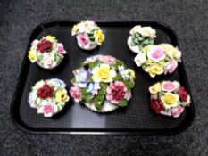 A tray of china posies, Aynsley posies, Royal Doulton.