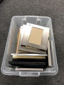 A collection of approximately eighteen contemporary photograph frames, various styles,