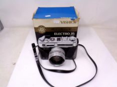 A Yashica electro 35 camera in original box