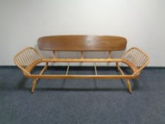 A mid-century Ercol light elm daybed,