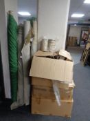 Three large boxes of upholsterers trim.
