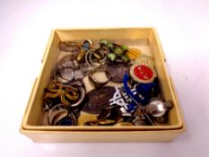 A quantity of costume jewellery, dress rings,
