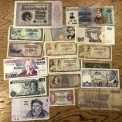 A small quantity of world banknotes