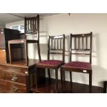 A set of three 19th century inlaid mahogany bedroom chairs