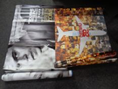 An assortment of British Quad movie posters featuring Matt Damon/Jamie Foxx and Colin Farrell.