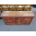 A continental painted pine dome top trunk