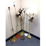A group of six continental floor lamps