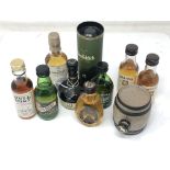 A collection of ten whisky miniatures to include - Coopers Choice 10 year Malt,