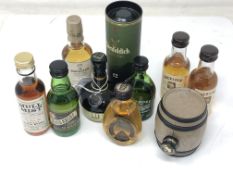 A collection of ten whisky miniatures to include - Coopers Choice 10 year Malt,
