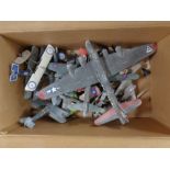 A box of wooden model aircraft
