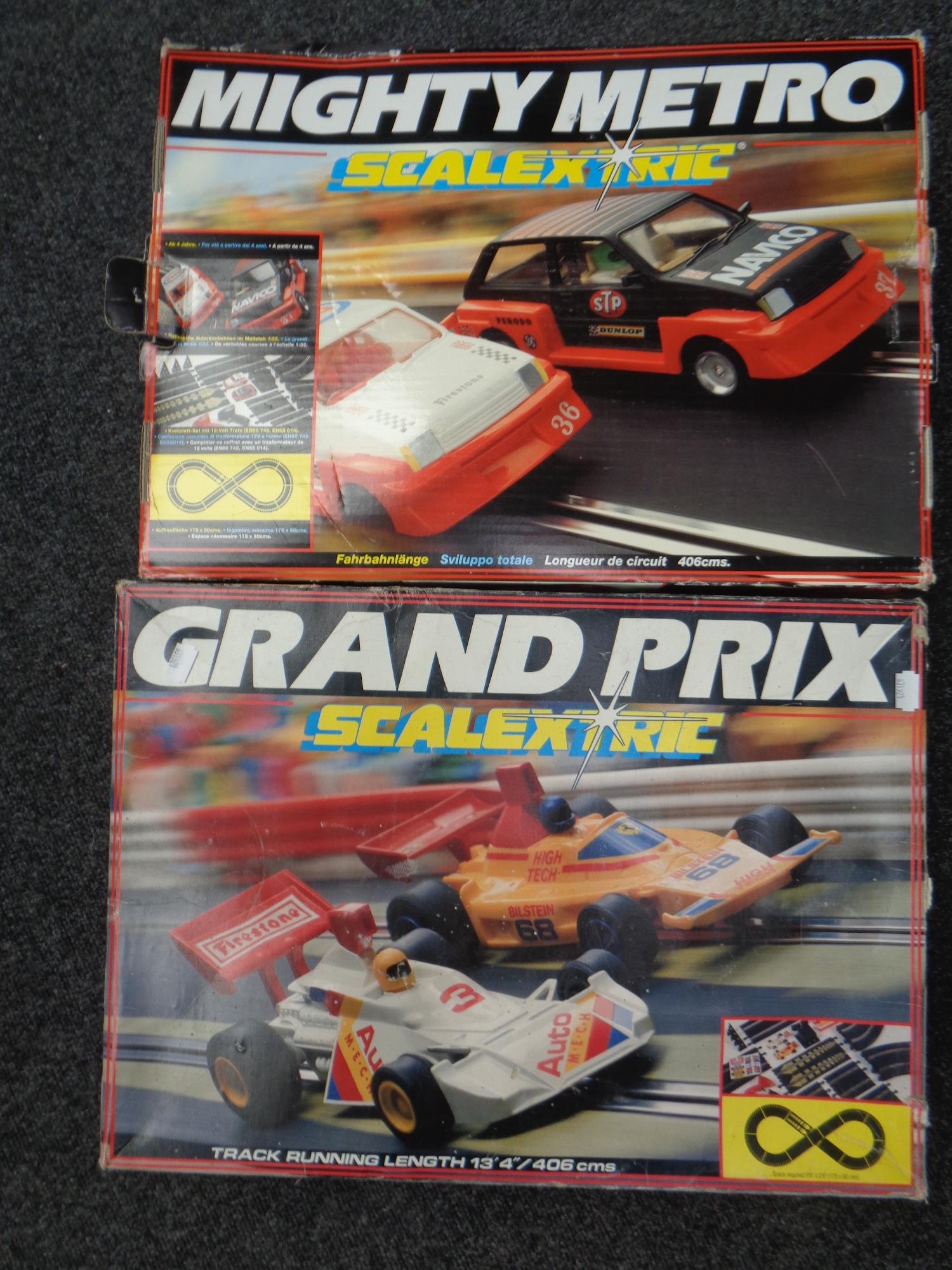 Two Scalextric racing sets,