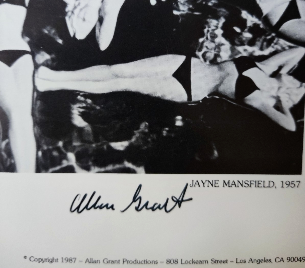 Photographer Alan Glant signed vintage photo of Jayne Mansfield in 1957/1987. - Image 3 of 4