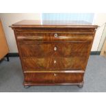 A 19th century continental walnut four drawer chest (As found)