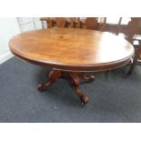 A Victorian mahogany oval breakfast table