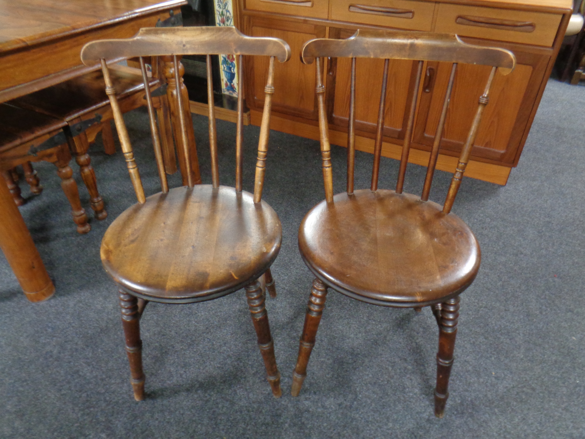 A pair of beech Ibex chairs