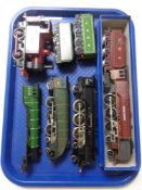 A tray of die cast locomotives and carriages including Hornby Duchess of Abercorn, Silver King,