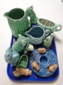 A tray containing Sylvac ceramics