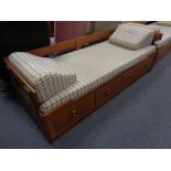 A continental teak day bed stamped Koge Mobel Snedkeri,