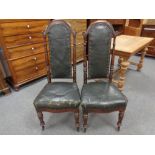 A pair of 19th century high back dining chairs
