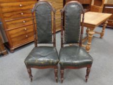 A pair of 19th century high back dining chairs