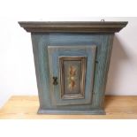 A continental painted pine single door wall cabinet