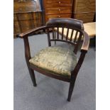 A 19th century stained beech elbow chair