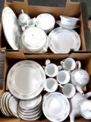 Three boxes containing Noritake Melissa dinnerware, glassware,