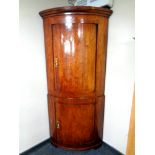 A continental beech bow front corner cabinet (AF)
