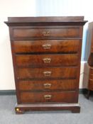 A 19th century continental walnut six drawer chest