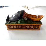 A cast iron Jonah and the Whale money box