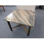 A continental marble topped square occasional table