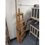 Two early 20th century wooden step ladders