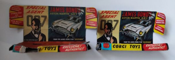 Vintage 1965 James Bond Corgi DB5 boxes.