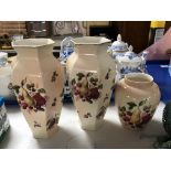 A pair of Pallisy Worcester Spode vases together with a further small vase (3) CONDITION