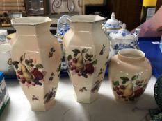 A pair of Pallisy Worcester Spode vases together with a further small vase (3) CONDITION