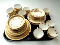 A tray of 37 pieces of antique Aynsley tea china