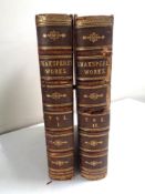 Two 19th century volumes The Works of Shakespeare with notes by Charles Knight