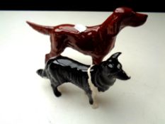 A Beswick figure of a dog and further figure of a collie