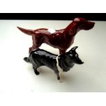 A Beswick figure of a dog and further figure of a collie